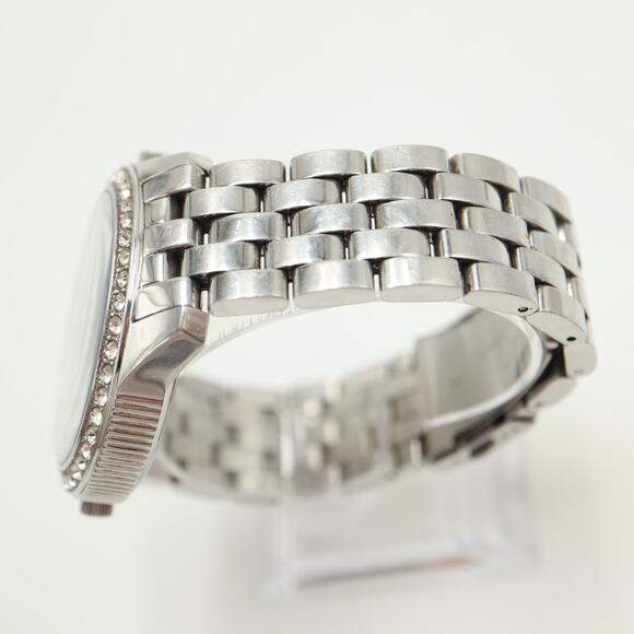 Marc Ecko Mens Dual Time Silver Tone Jumbo 50mm Watch St Steel w New Battery - Picture 13 of 15